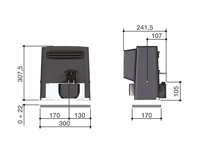 BX708RC KIT - Комплект автоматики для откатных ворот на основе привода BX708 (встроенный блок управления ZBX7N, радиоуправление с динамическим кодом, фотоэлементы)