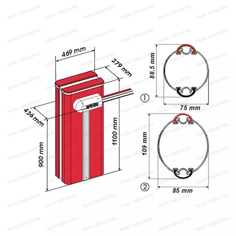 Комплект гидравлического шлагбаума B680H/3 со стрелой 3,3 м