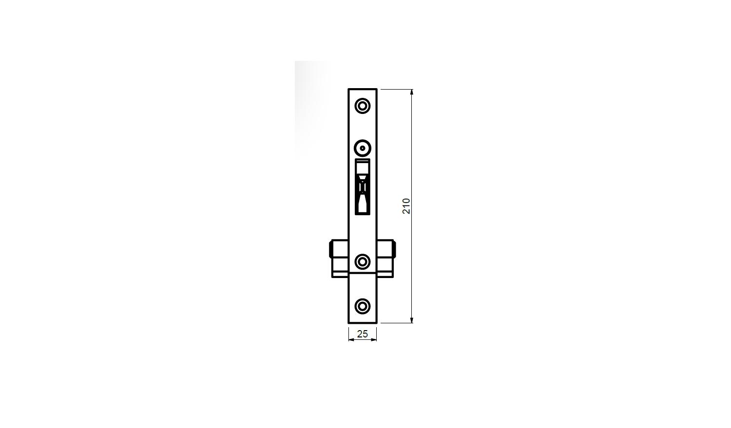 LOCK L - Замок-крюк с ключом для откатных ворот без автоматики с ответной частью