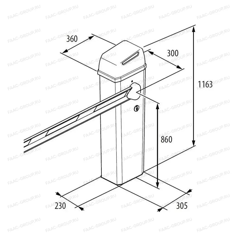 Комплект шлагбаума B614/5 с подсветкой и стрелой 4,8 м