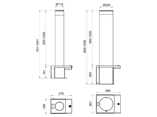 Блокиратор съемный серии TBD, диаметр 114, высота 900 мм, RAL9006