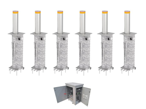 Блокиратор автоматический выдвижной серии TBD, диаметр 220, высота 800 мм, 6 боллардов