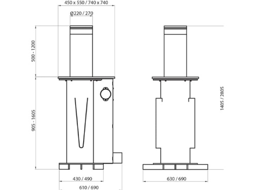 Блокиратор автоматический выдвижной серии TBD, диаметр 220, высота 800 мм, 4 болларда