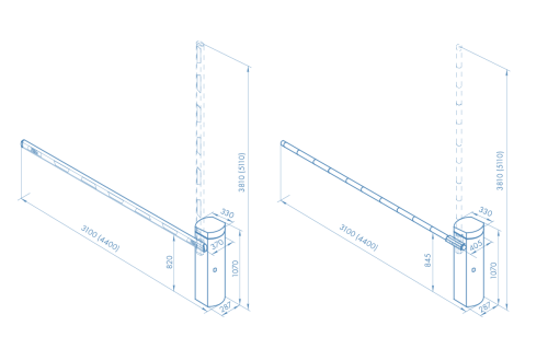 Шлагбаум GS04 со стрелой круглого сечения 3 метра