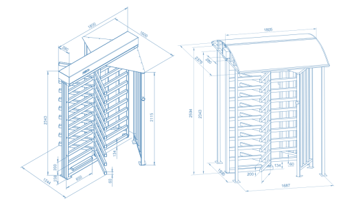 Полноростовый роторный турникет RTD-15.2